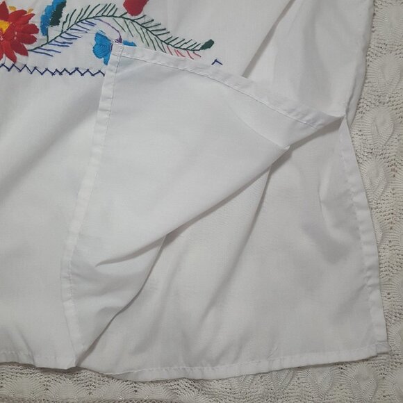 Handmade embroidered mexican-style midi dress M/L - Picture 7 of 12